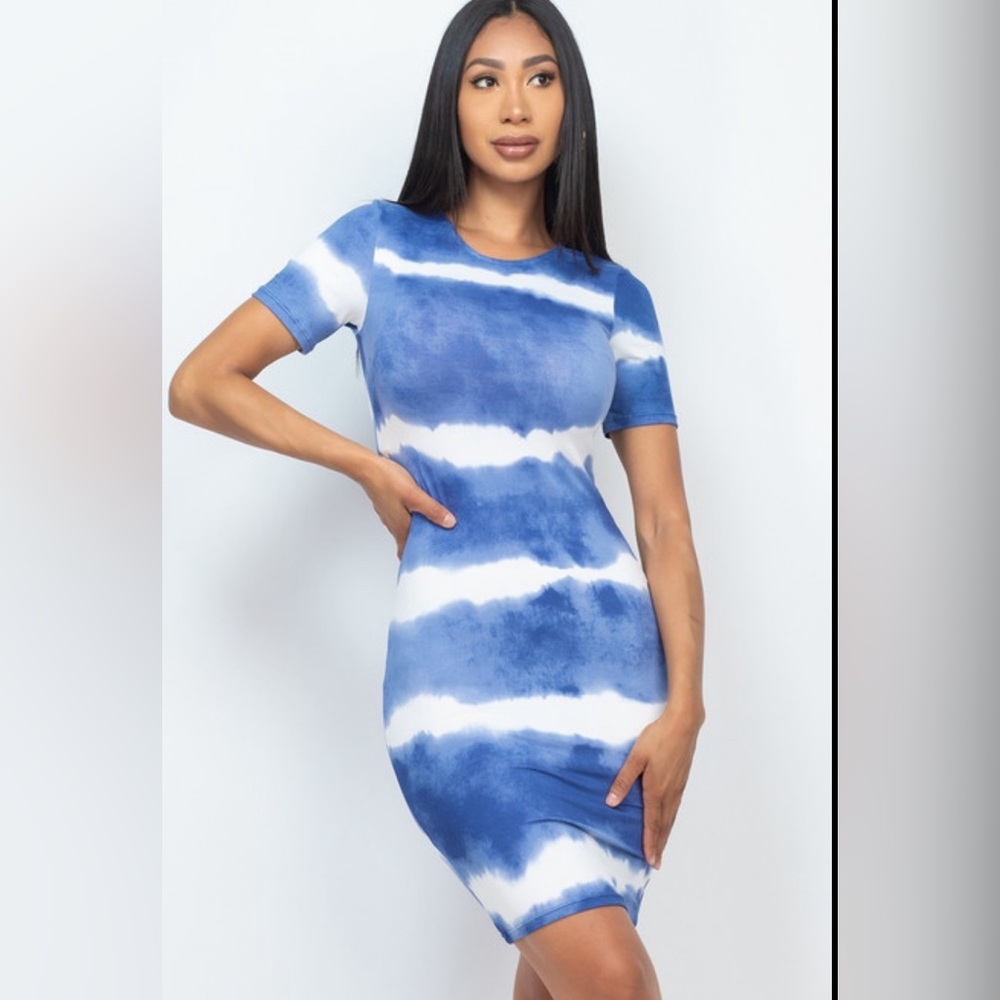 ‼️Tie-dye body-con midi dress
